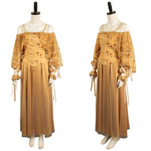 Star Wars Padme Yellow Meadow Dress Queen Amidala Victorian Women's Costume Med